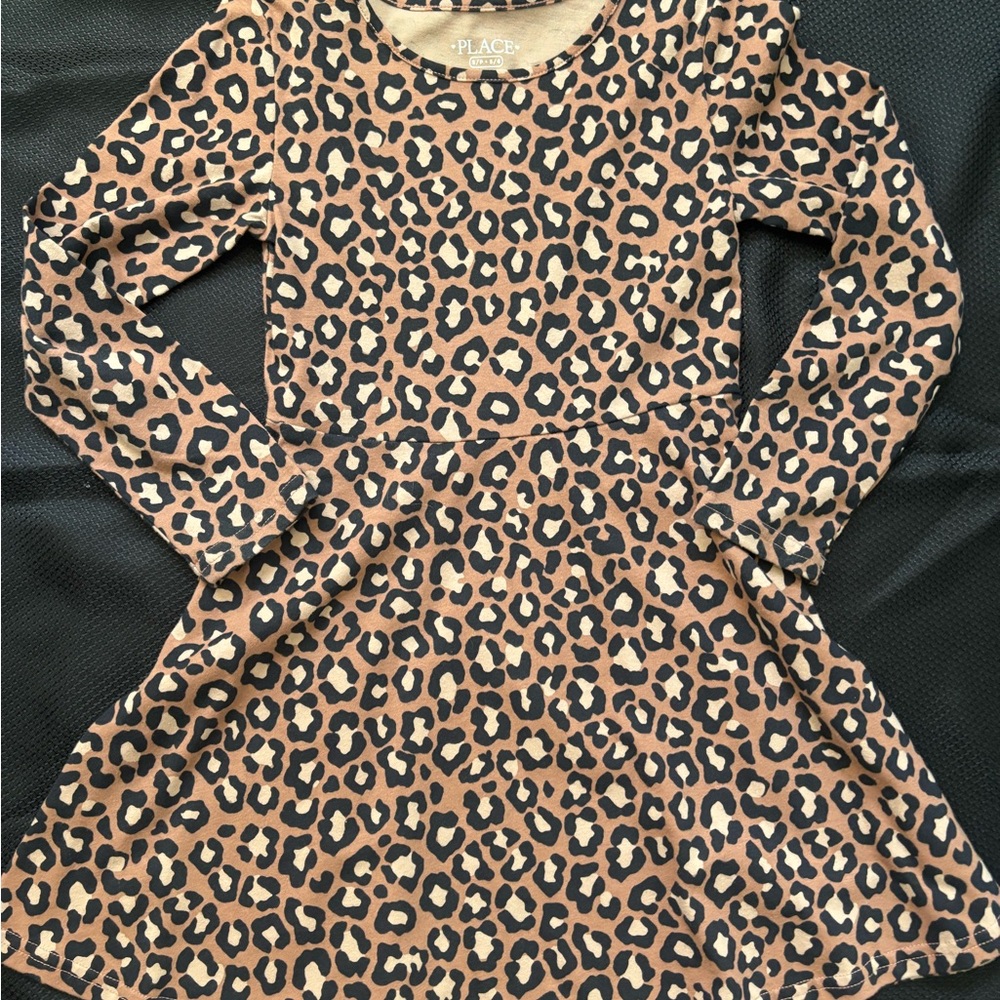 Children’s Place Brown and Black Leopard Print Kids Dress